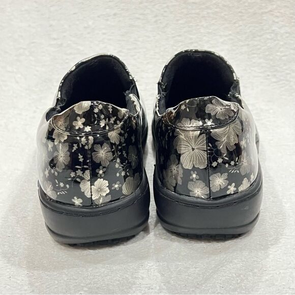 Spring Step Black Silver Floral Clogs 6.5 - Picture 8 of 13